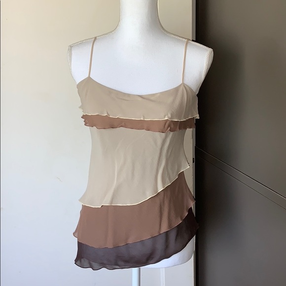 NWT bebe Layer Ruffle Camisole Shades of Brown - Picture 1 of 5